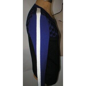 Womens $328 Worth New York Designer Sweater XS P Wool Black Purple Houndstooth